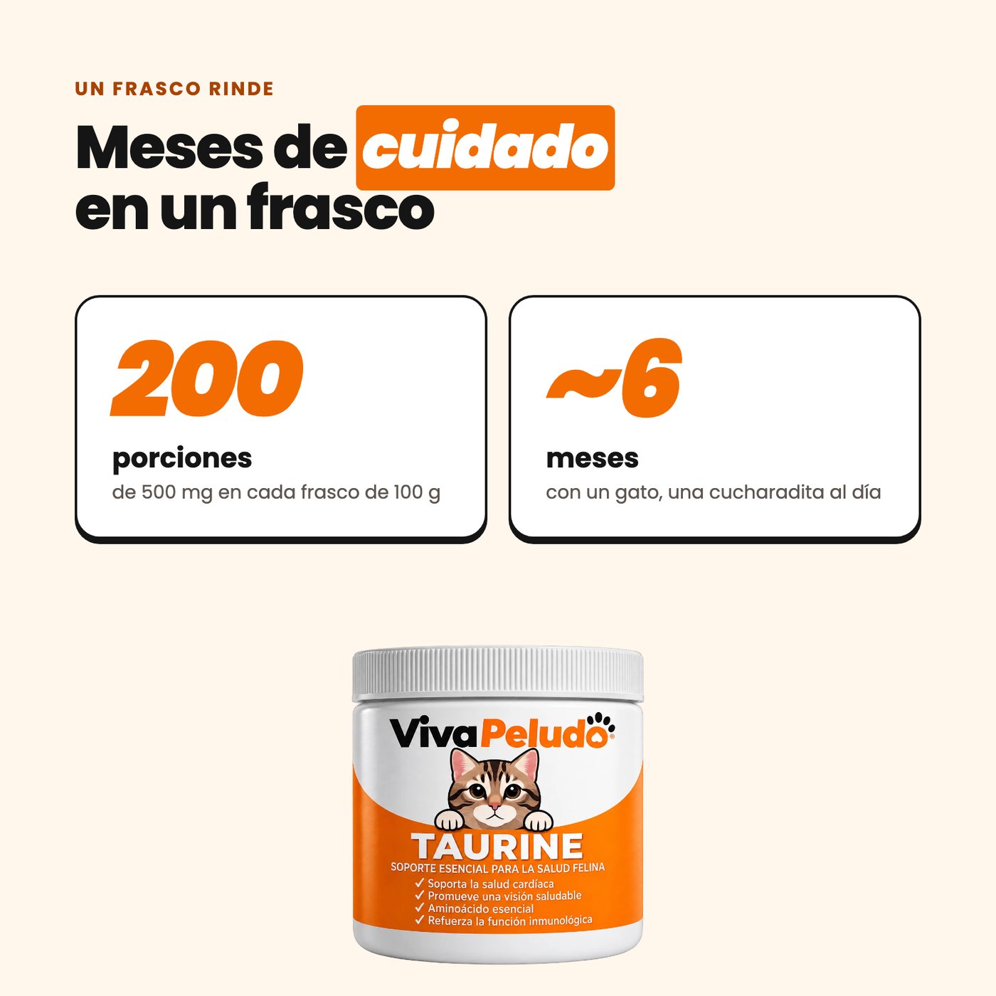 Taurina VivaPeludo para gatos