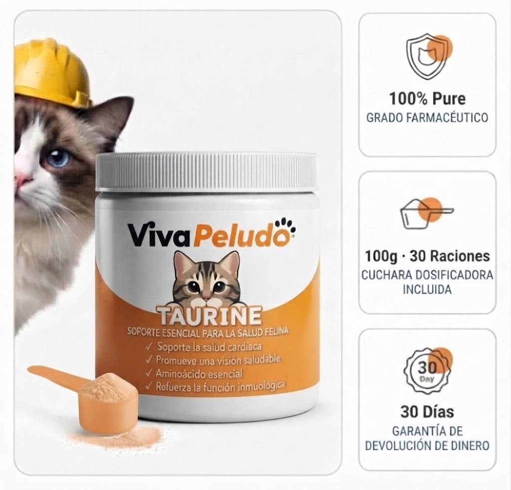 Detén la carencia silenciosa antes de que aparezcan los síntomas con el suplemento de taurina VivaPeludo™
