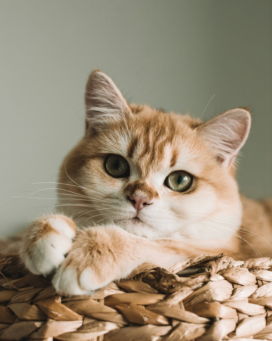 Gato atigrado descansando en casa